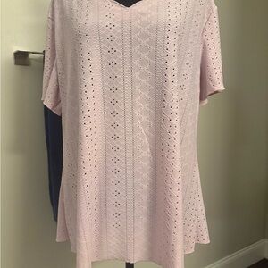 Pink Eyelet Women's Top